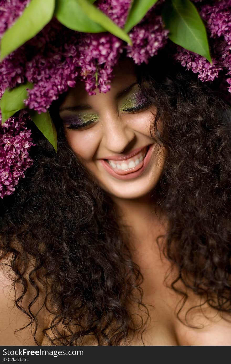 Girl in lilac garland