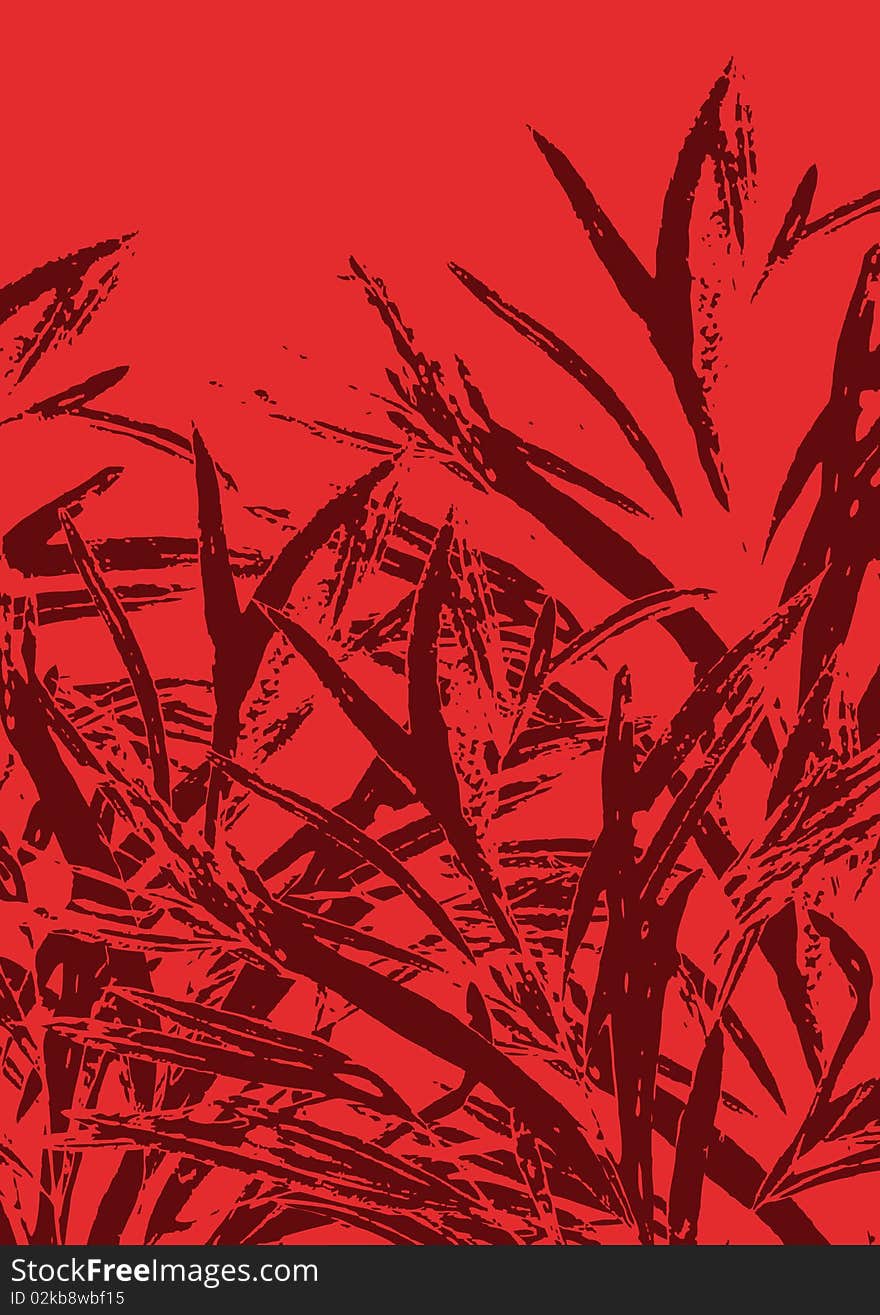 Rustic grass background on red