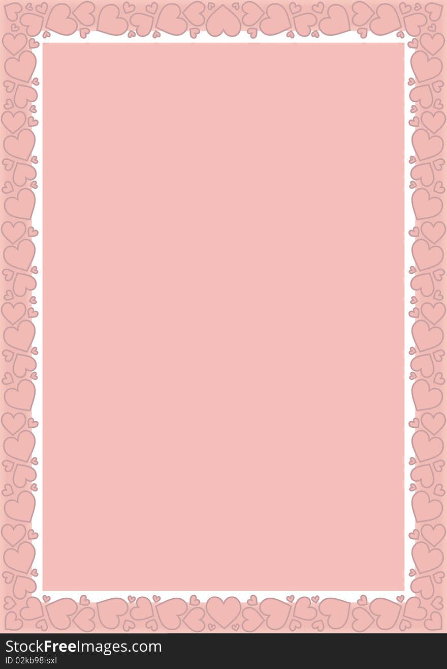 Sweet pink heart frame letterhead. Sweet pink heart frame letterhead