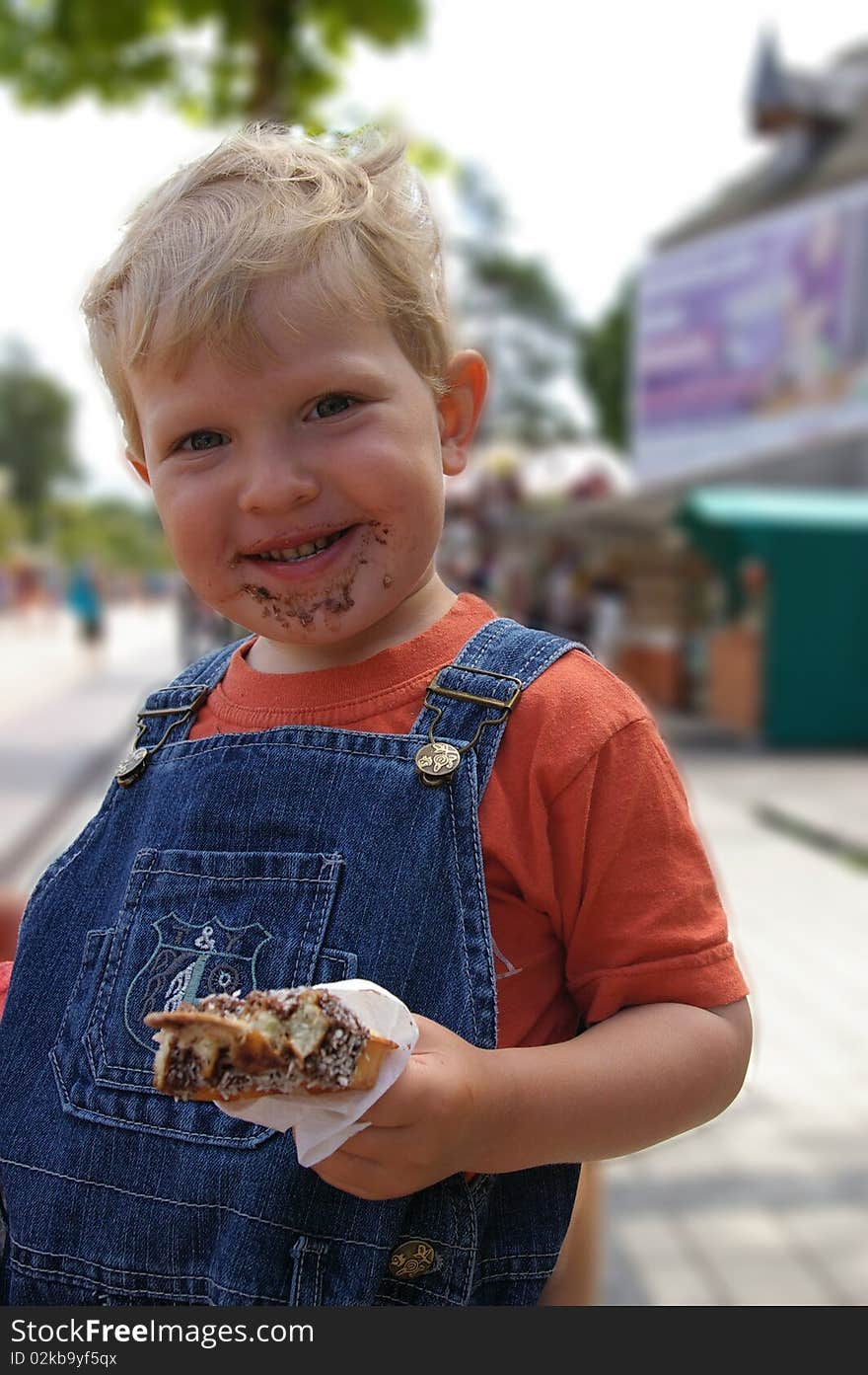 The little boy after eating Ice Cream. The little boy after eating Ice Cream