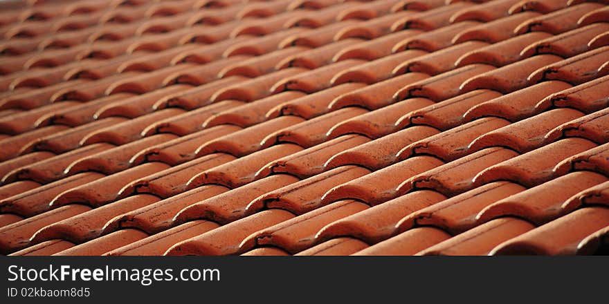 Old Red Roof Tile Pattern