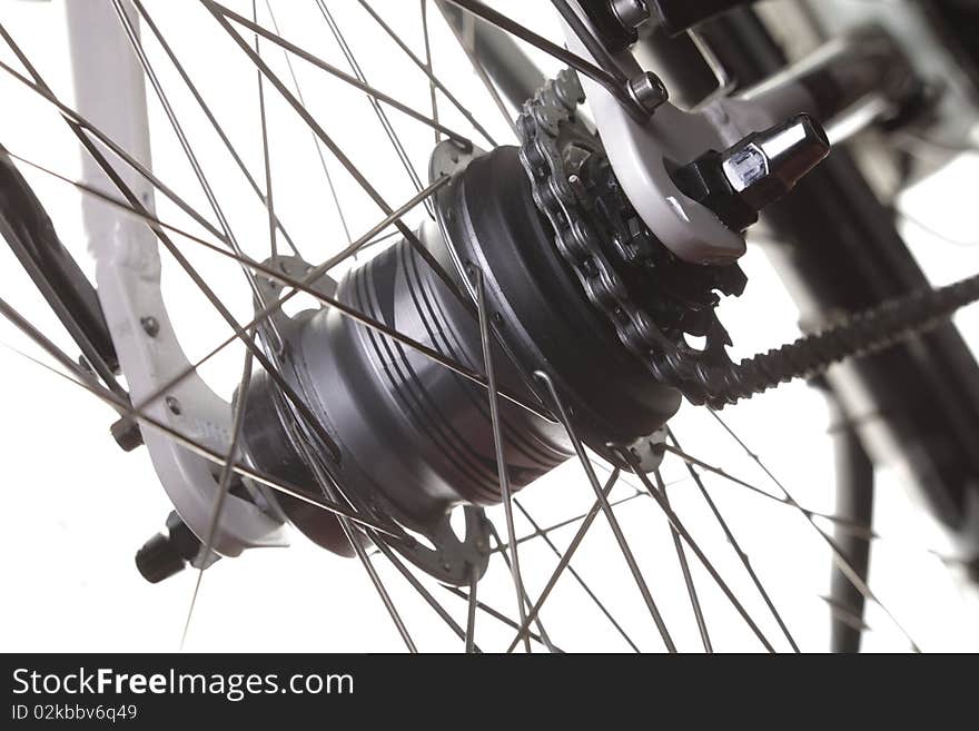 Bicycle detail (Wheel Hub, Chain and Frame). Bicycle detail (Wheel Hub, Chain and Frame)