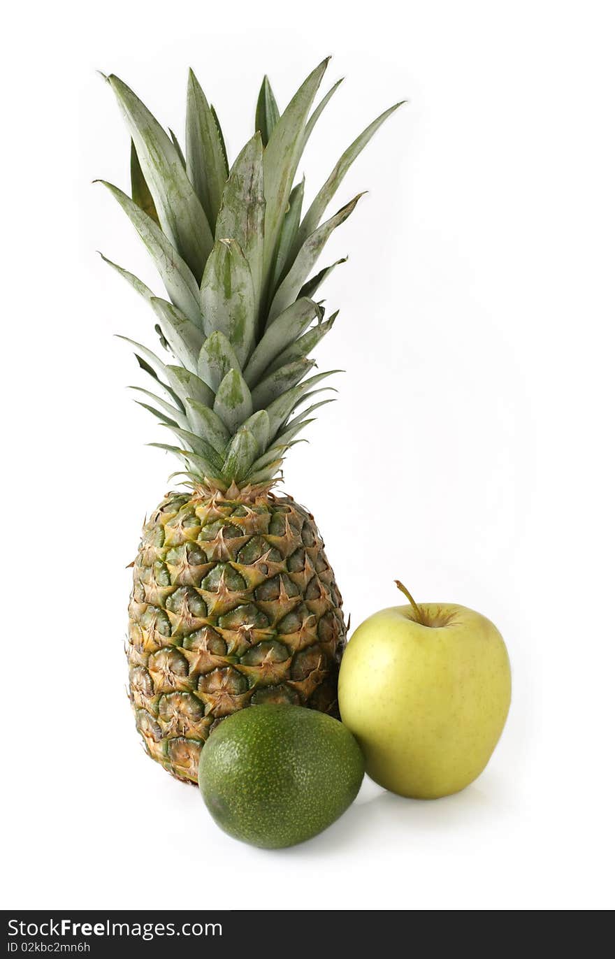 Fruit on a white background