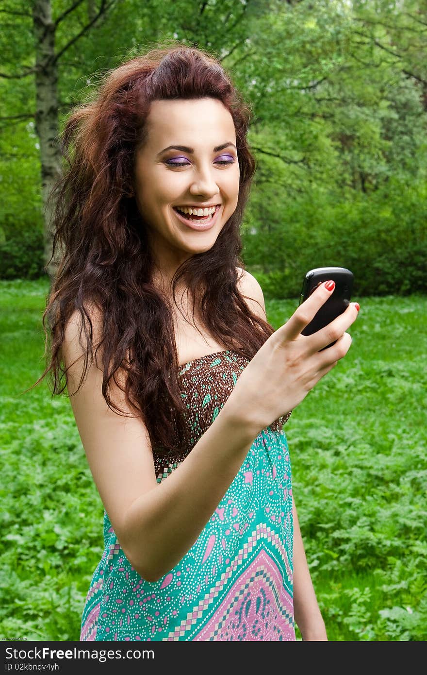 Attractive Girl On The Phone