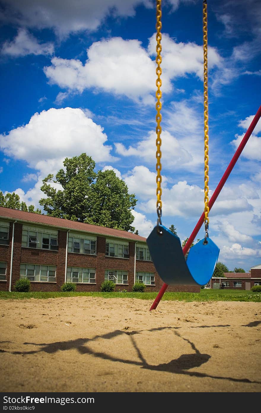 Playground with cloud on the bacground