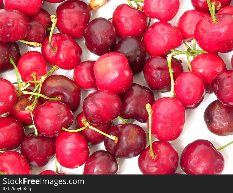 Background of Juicy ripe cherries. Background of Juicy ripe cherries