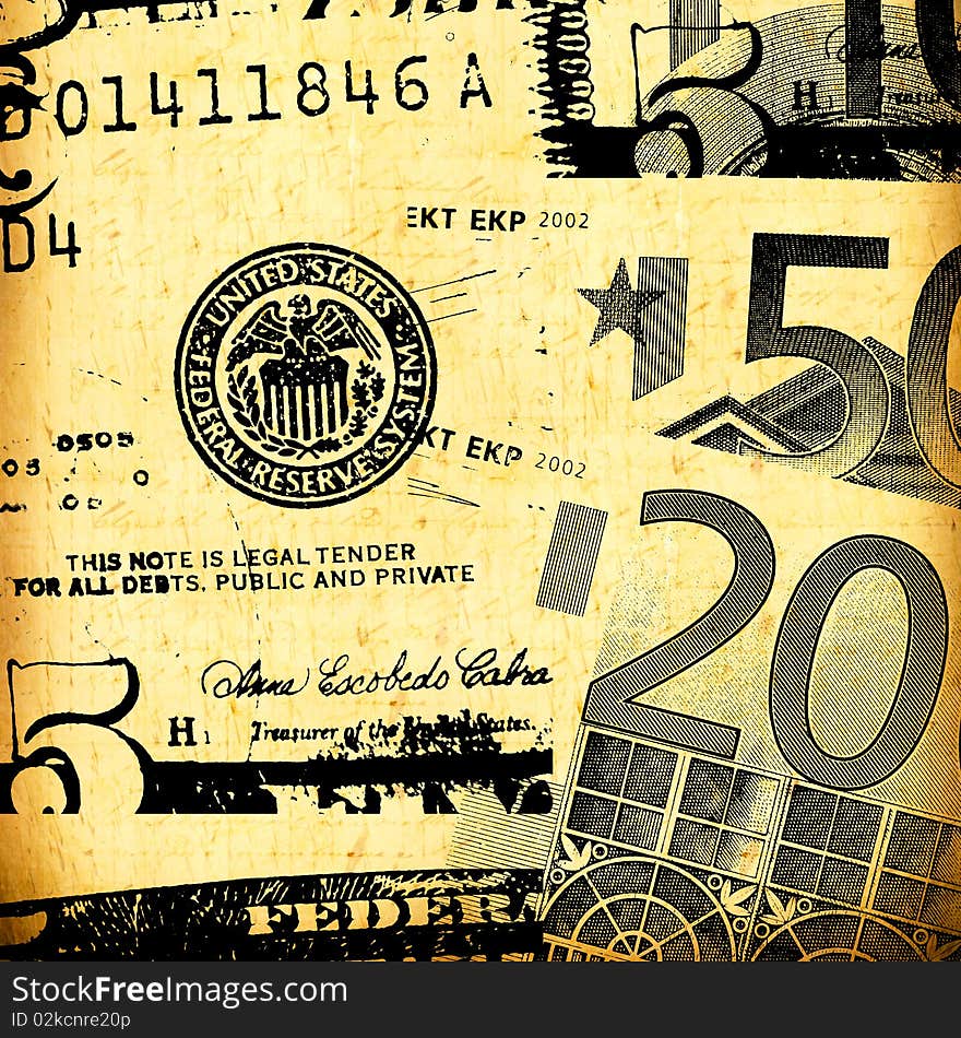 Close up of abstract US dollar