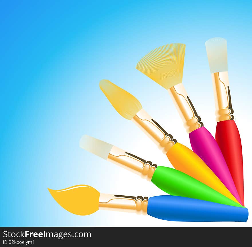 Colored paintbrushes