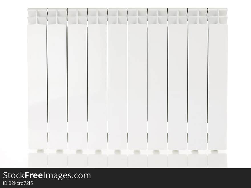 White radiator on a white background