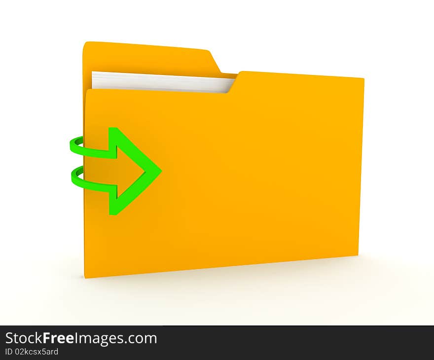 Folder over white background. 3d render