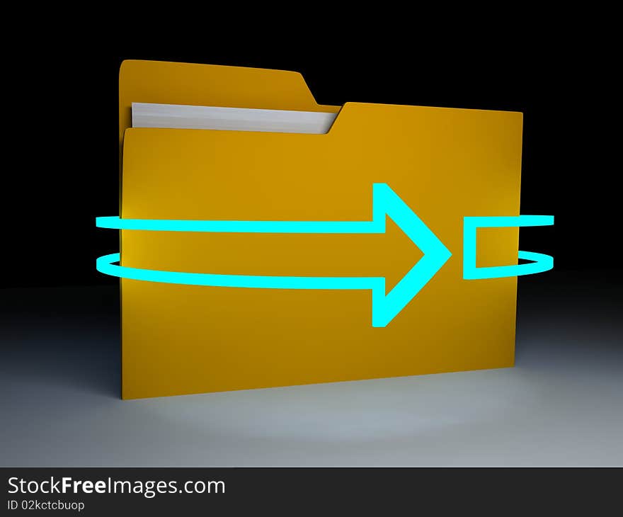 Folder over white background. 3d render