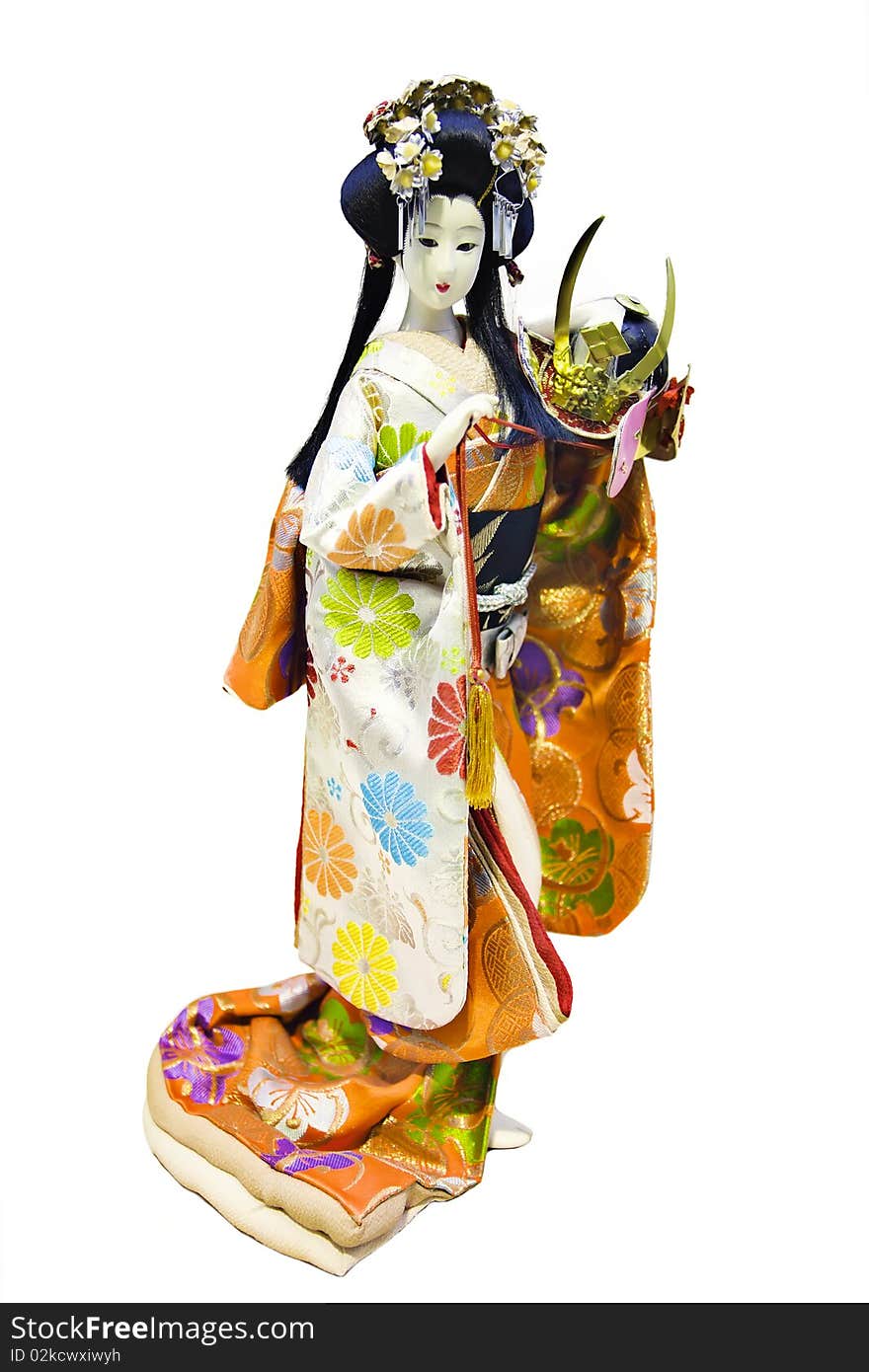 Traditional Japanese doll in kimono.