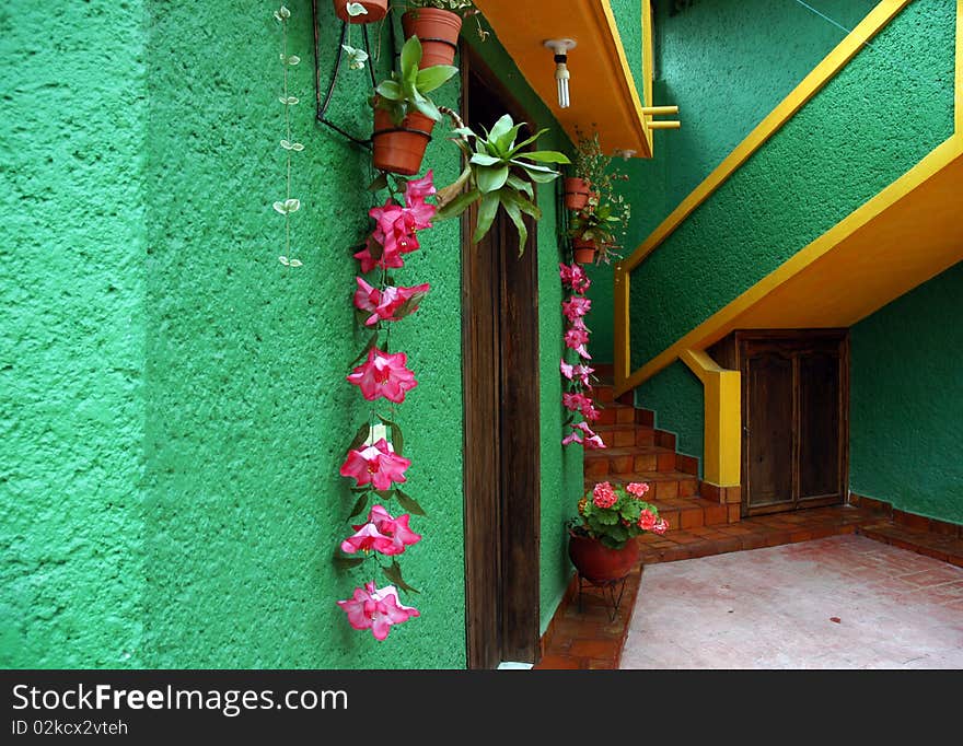 Interior of building in in San Cristobal de las Casas