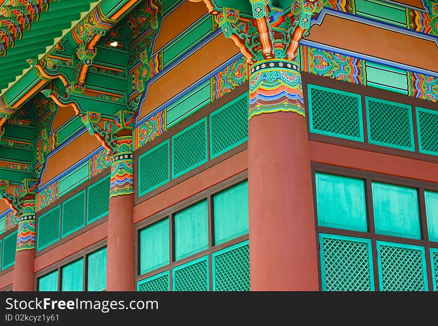 Architecture Detail of a Korean Temple Building