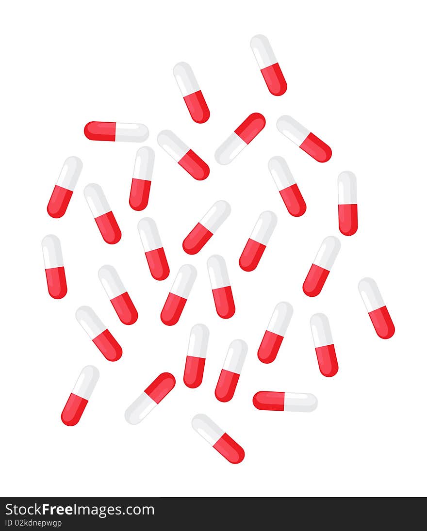 Pill on a white background. Illustration. Pill on a white background. Illustration