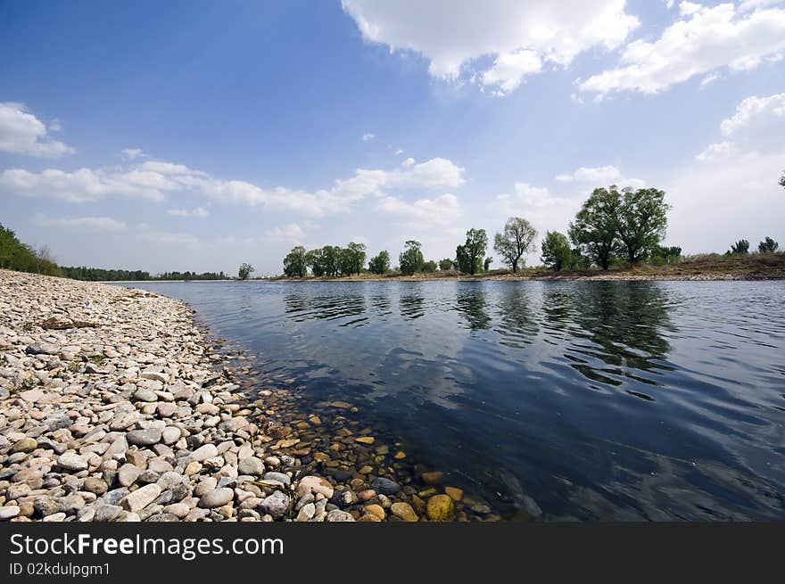 Beautiful Riverside View in Spring