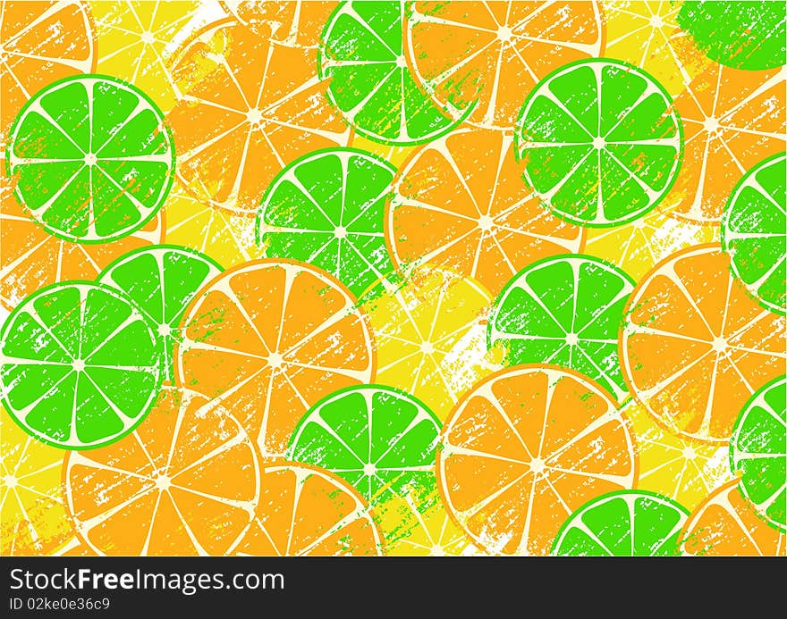 Background With Slices Of Fruits