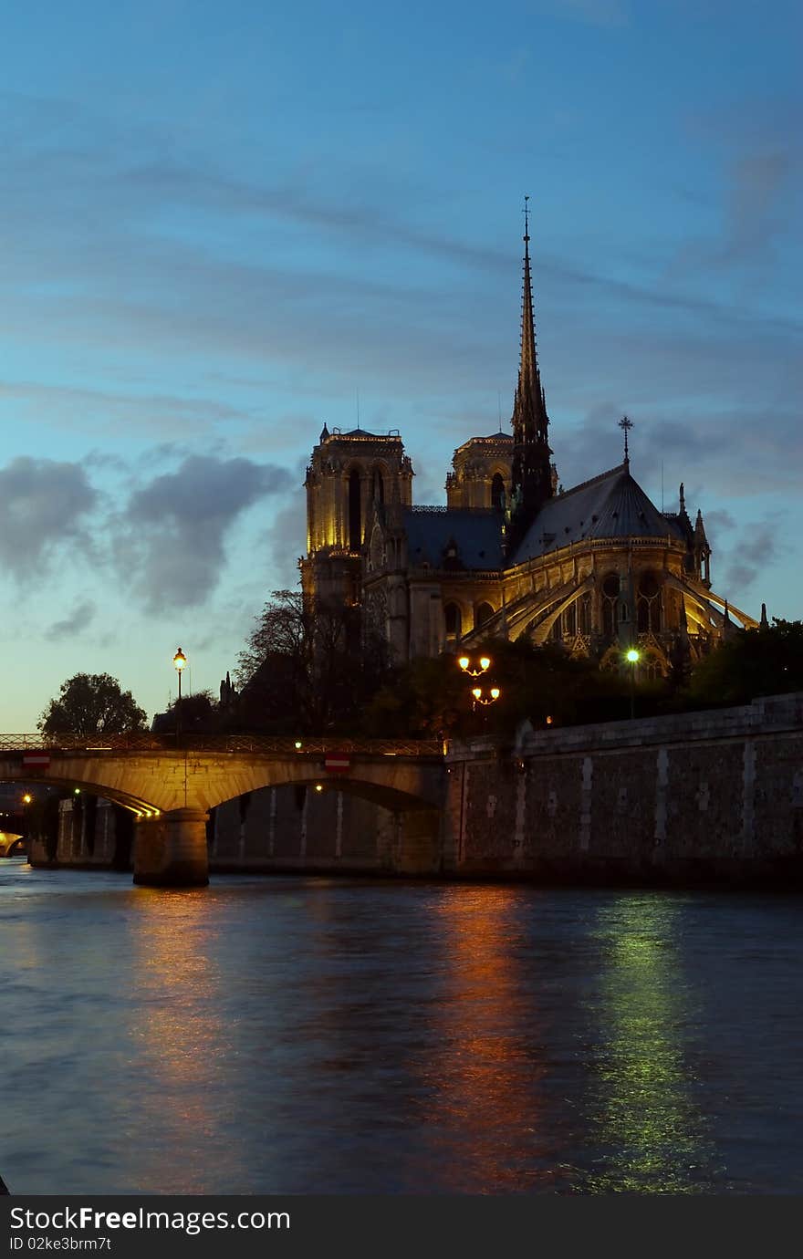 Notre Dame Sunset, Paris, France