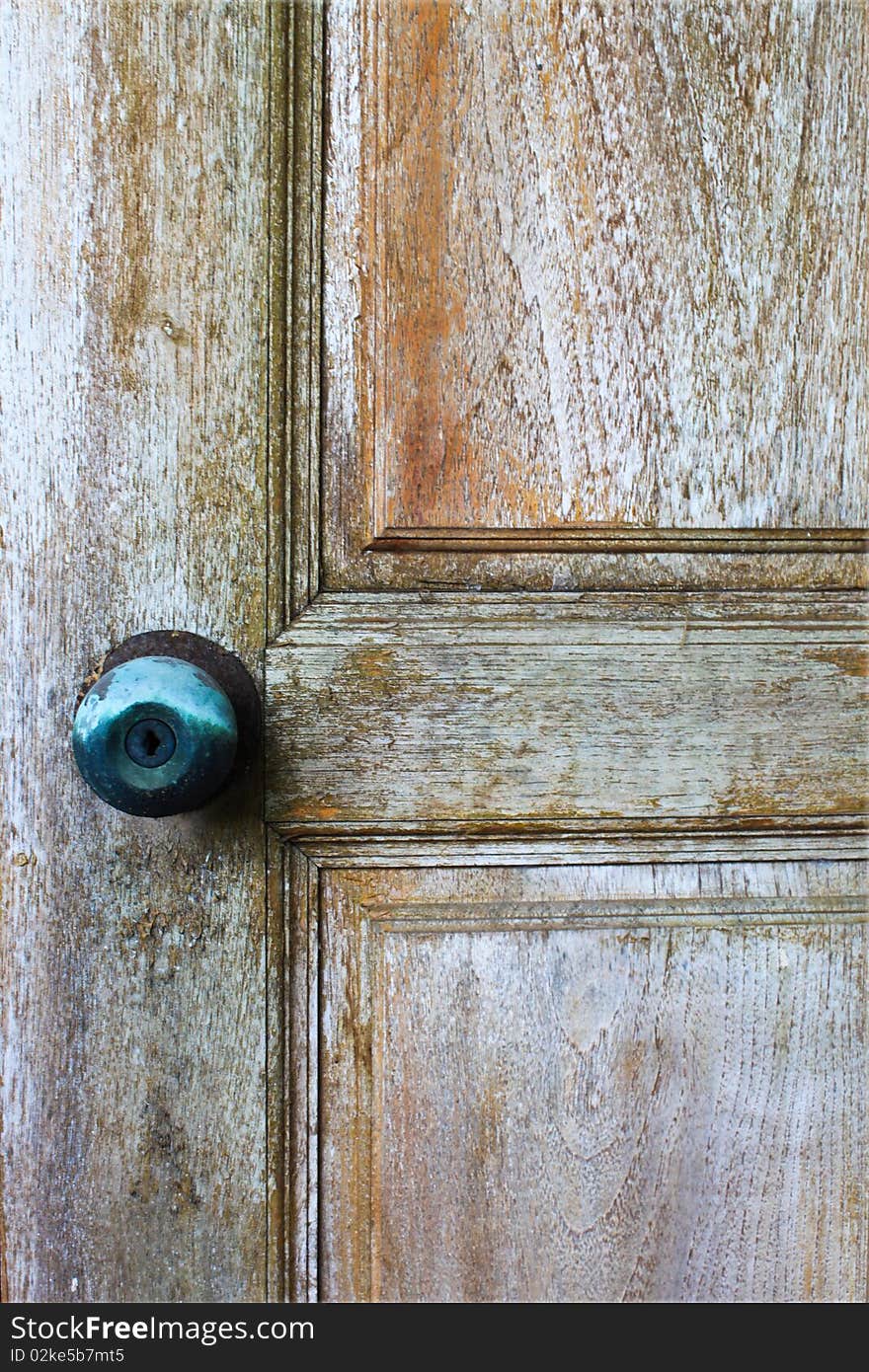 Vintage wood door in old house