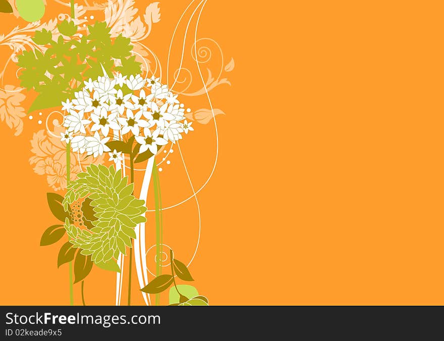 Floral background.   Raster version of vector illustration + EPS additional format