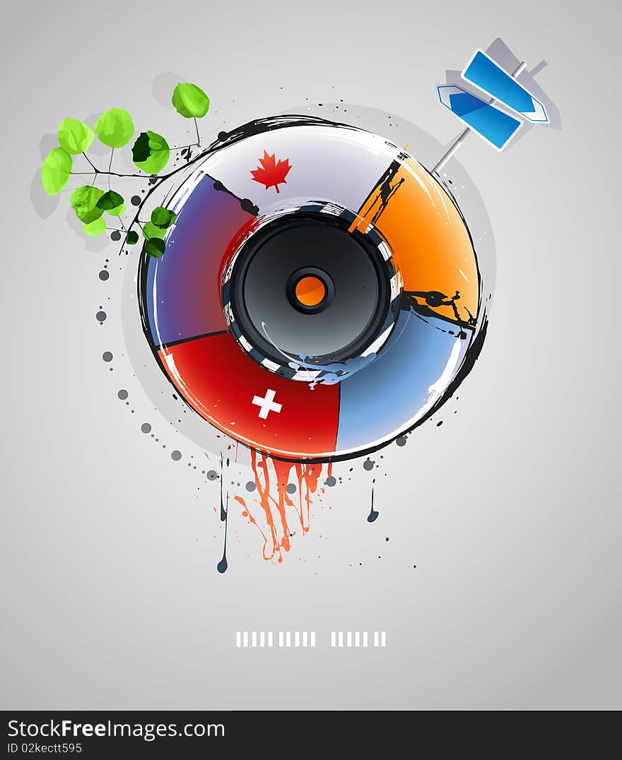 Abstract background, loudspeaker