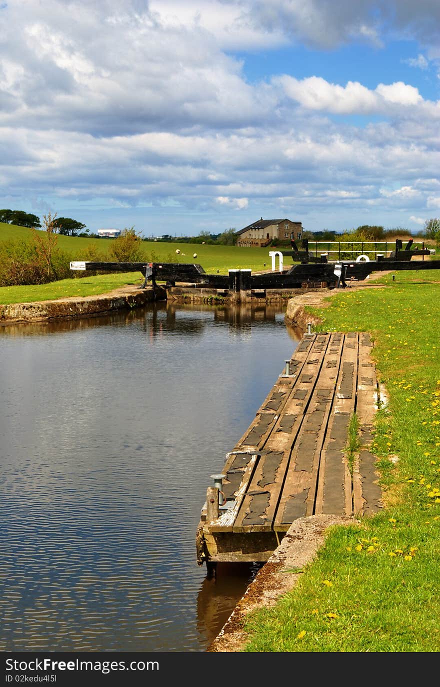 Lock gates on the Lancaster canal