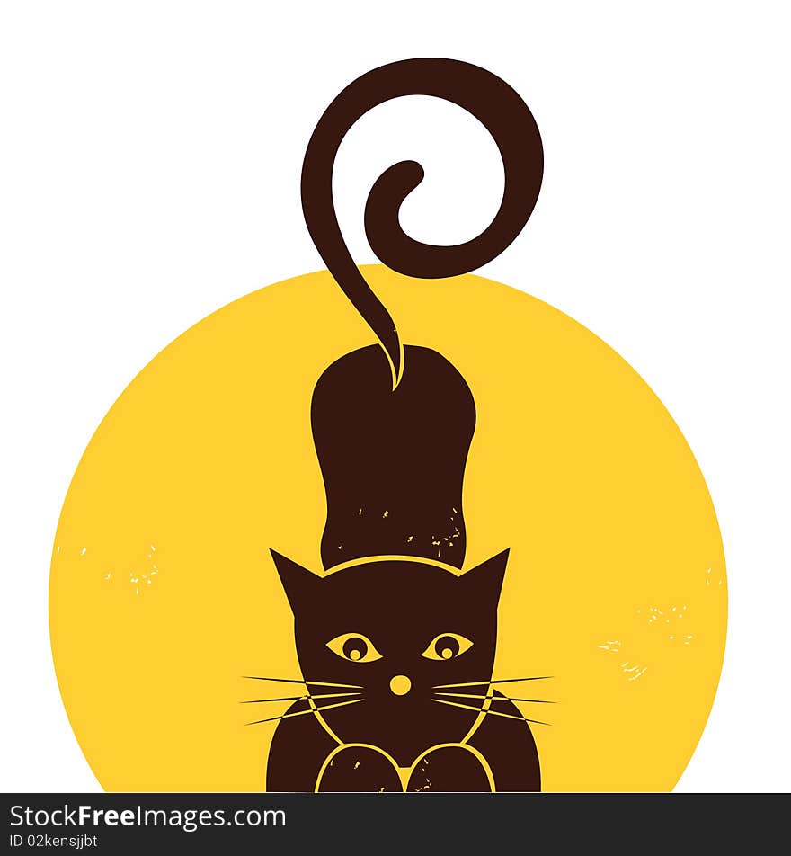 Simple brown cat vector illustration. Simple brown cat vector illustration