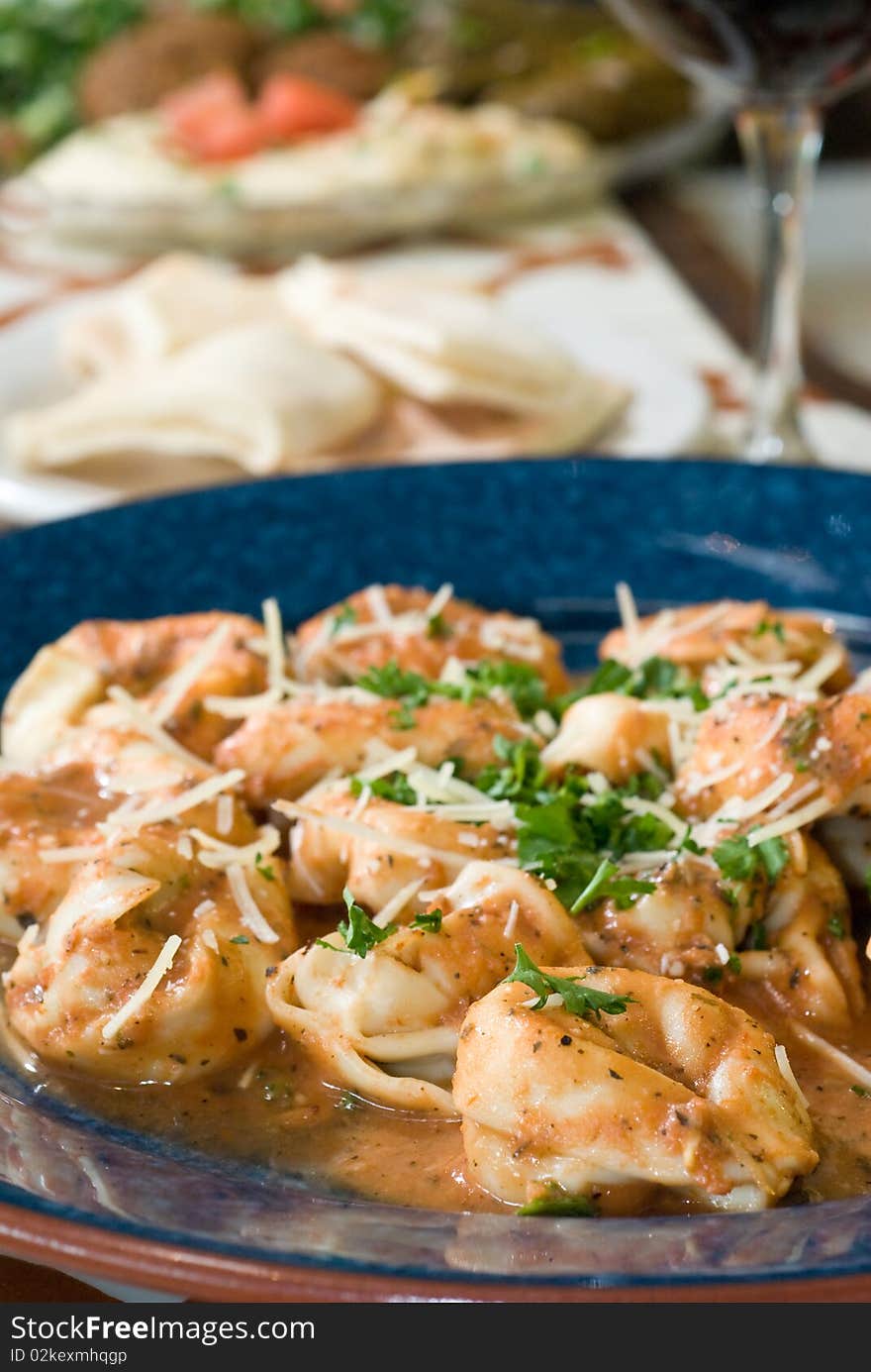 Sausage Tortellini with parmesan and chives