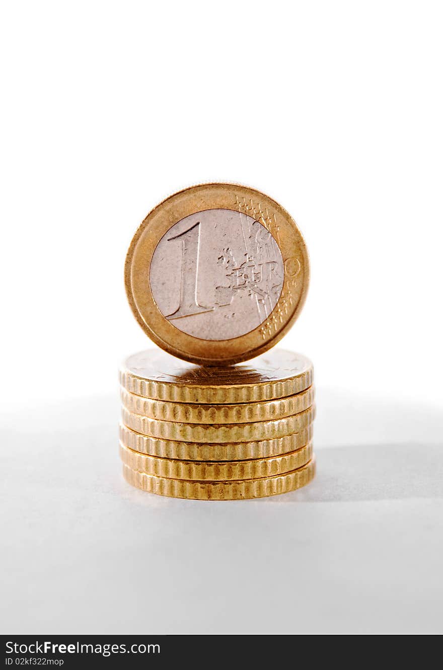 Euro Coin Isolated On White.