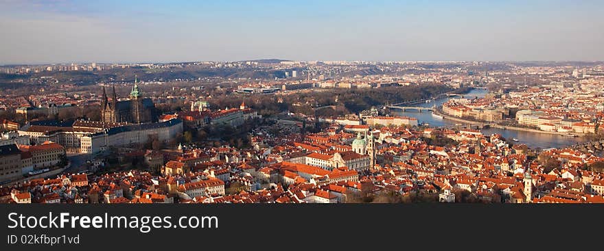 Panorama of Prague, view from Stefanik observatory