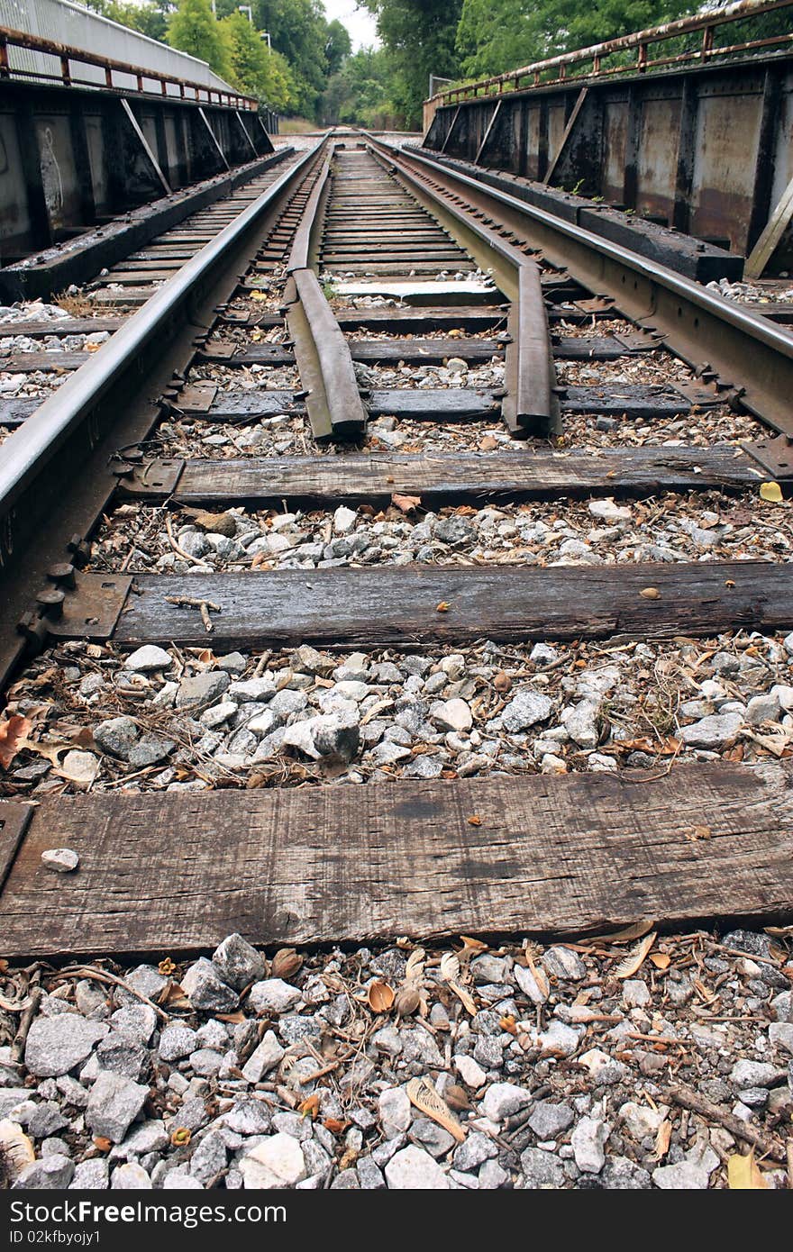 Railroad Tracks Over A Bridge