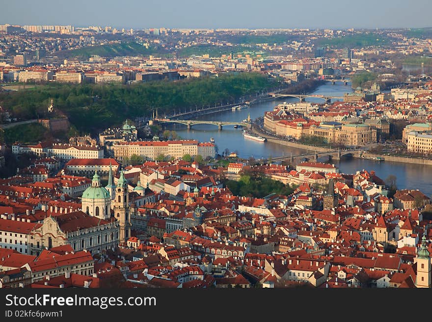 Panorama of Prague, view from Stefanik observatory