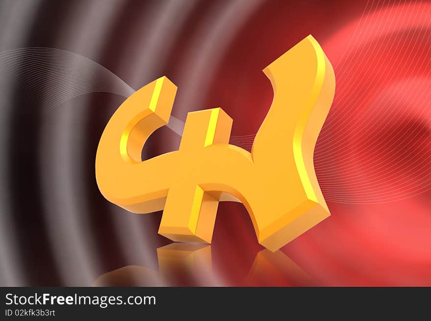 Digital illustration of Pound sign in color background