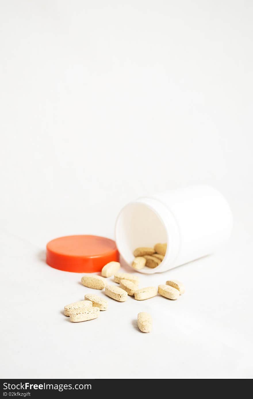 Pill Container With Supplement Pills