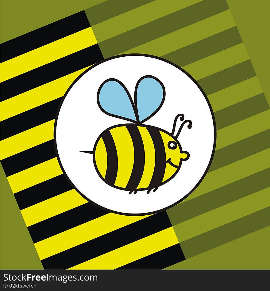 Greeting Card With Fat Bee