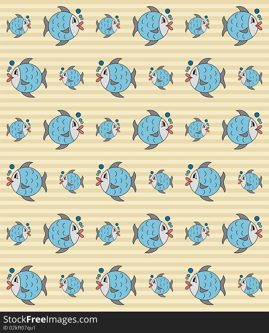 Seamless Pattern With Fishes