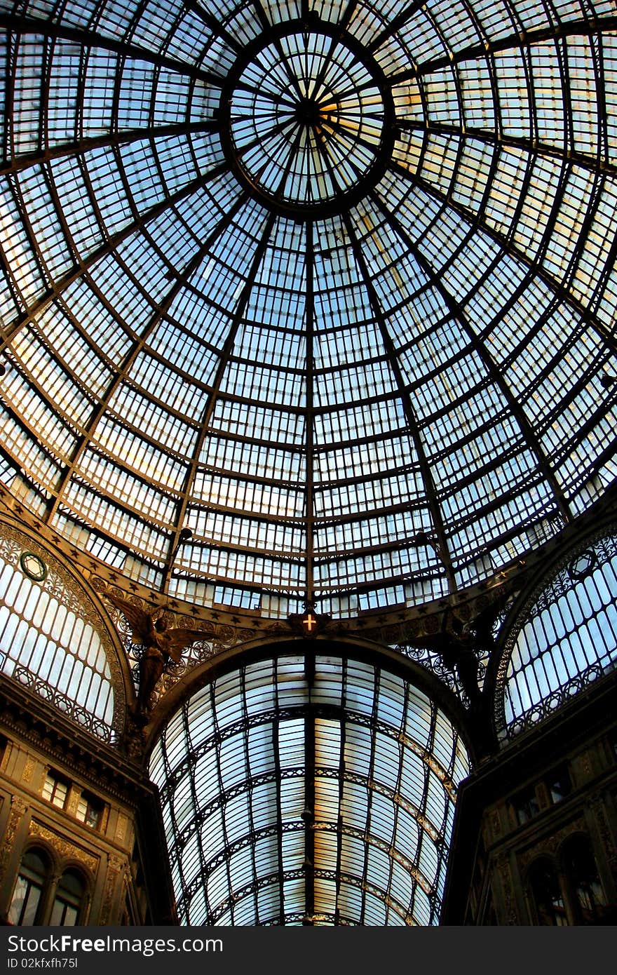 Detail of the arcade in the center of Naples. Detail of the arcade in the center of Naples