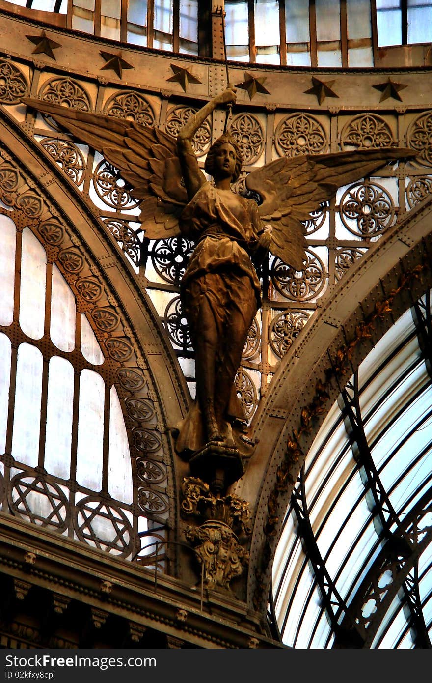 Detail of the arcade in the center of Naples. Detail of the arcade in the center of Naples