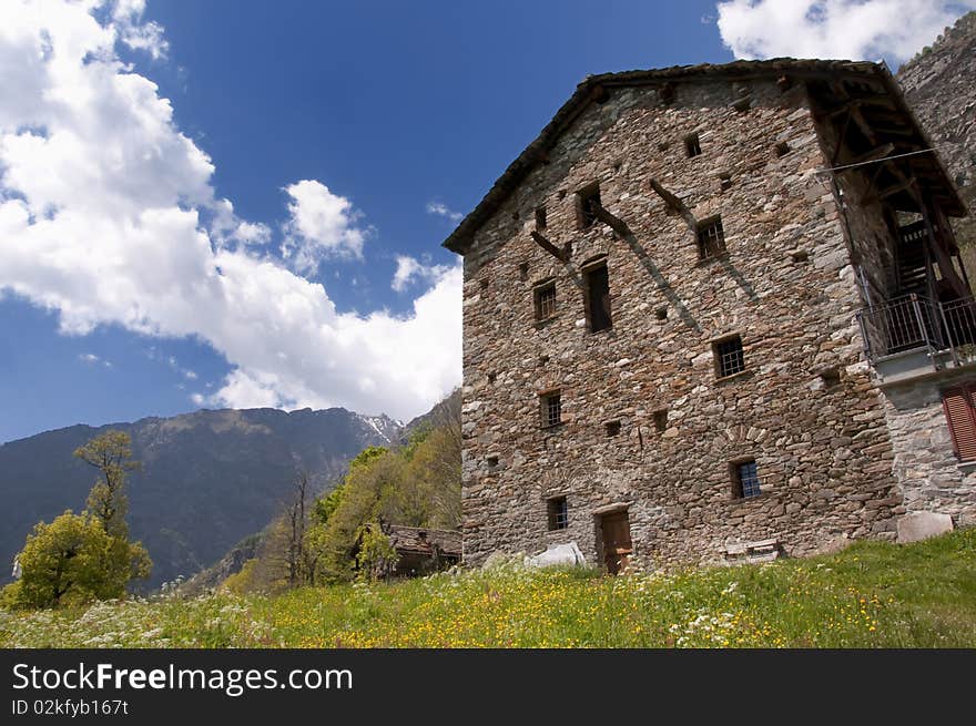 Picture of apline landscape in a sunny day. Picture of apline landscape in a sunny day