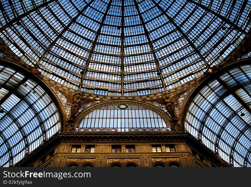 Detail of the arcade in the center of Naples. Detail of the arcade in the center of Naples