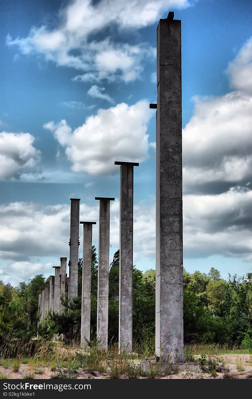 Near Chernobyl area. Modern ruins. Ukraine. Kiev region. Near Chernobyl area. Modern ruins. Ukraine. Kiev region