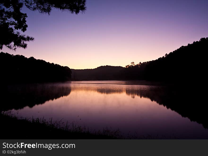 Sunrise at viewpoint in national park image. Sunrise at viewpoint in national park image