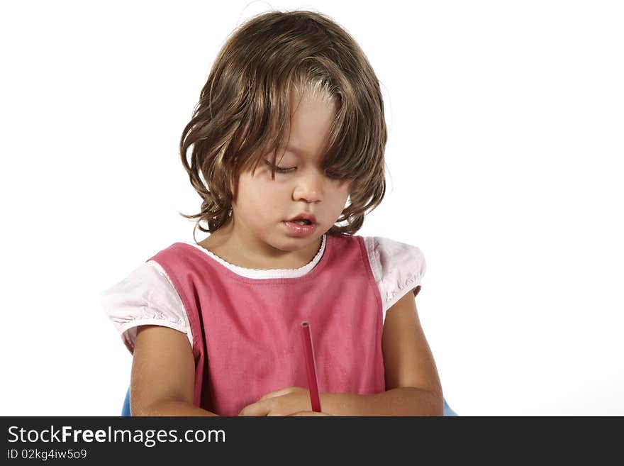 Portrait of little girl, studio