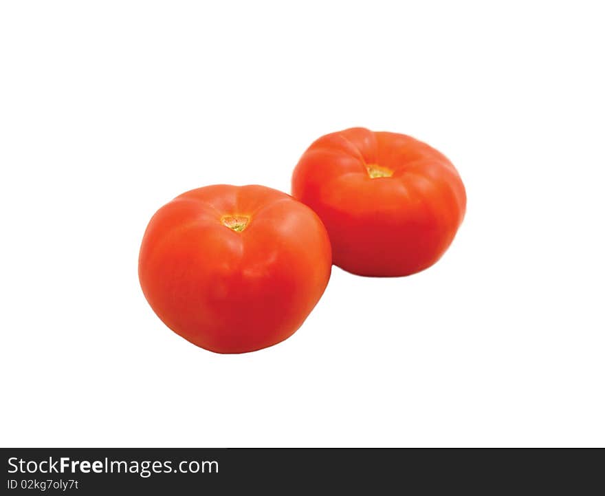 Tomatoes on white background.  Isolated.