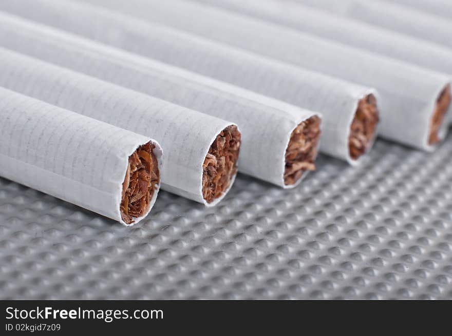 Row of Cigaretettes, shallow dof, close-up