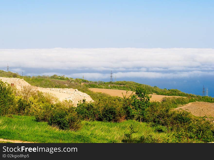 Above the clouds in the Crimea mountains