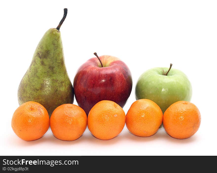 Group of fruits isolated on white