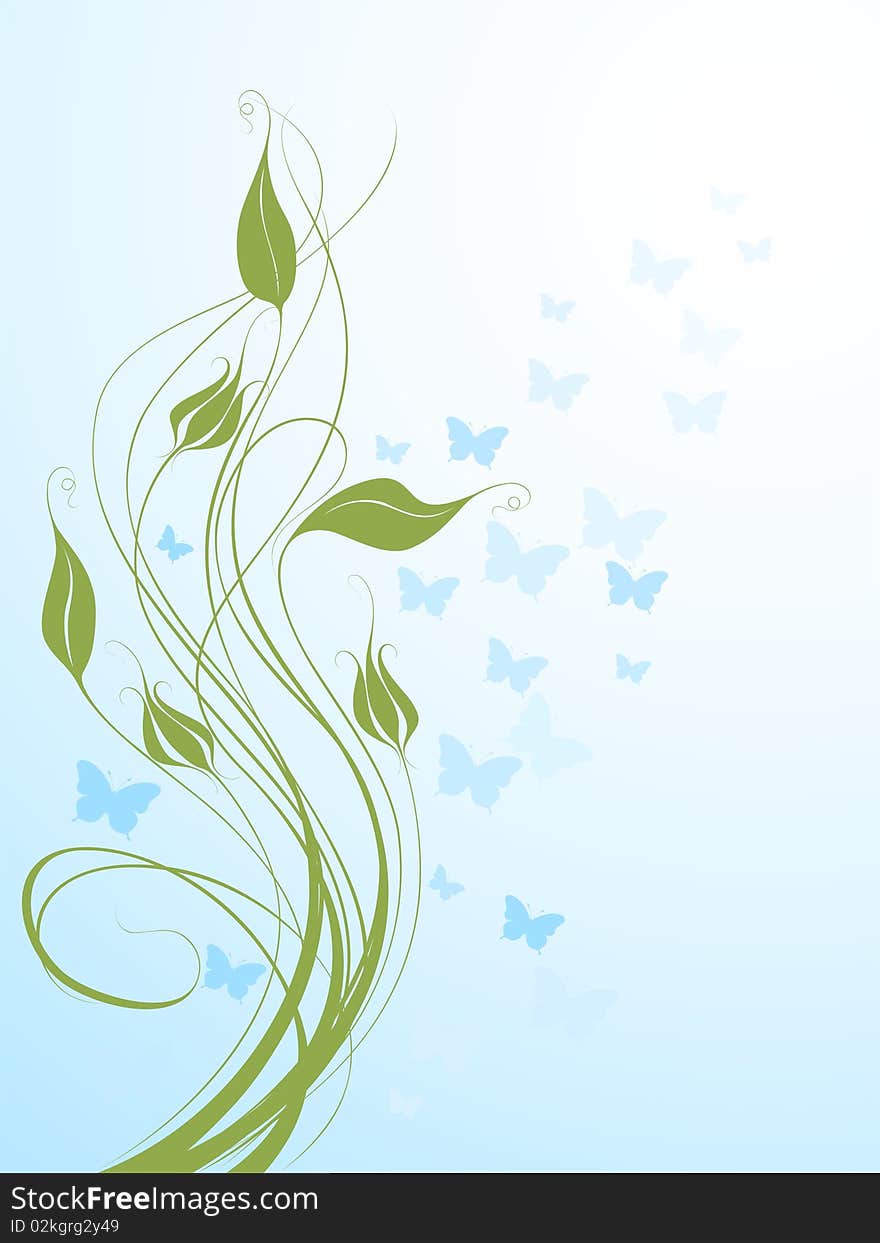 Abstract background with butterflies