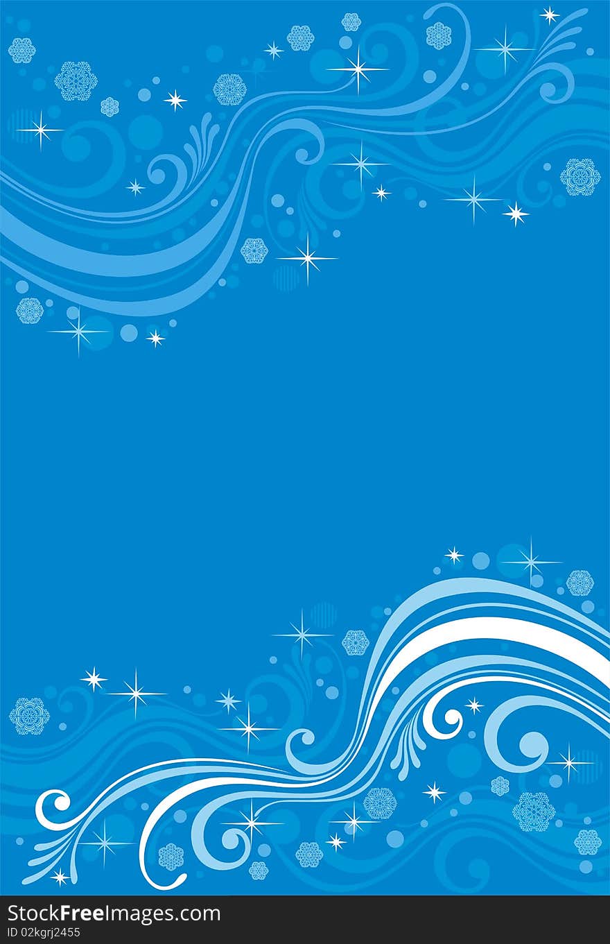 Winter patterns on a blue background. Winter patterns on a blue background