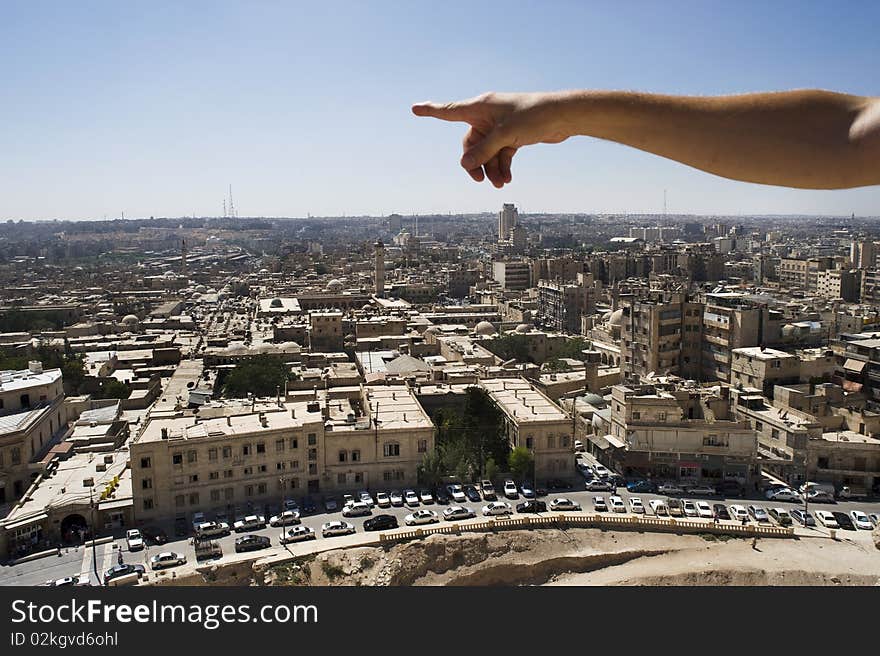 Day view of Aleppo from the top of the Old Citadel. Day view of Aleppo from the top of the Old Citadel